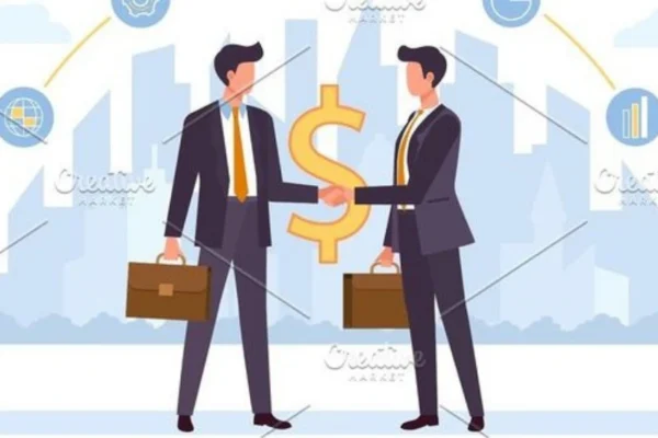 Illustration of professionals connecting through cloud-based platforms, emphasizing The Importance of Business Partnerships in the Digital Era for