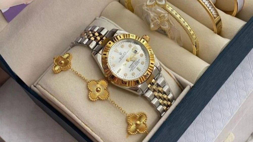 Elegant display of luxury and affordable wrist watch for ladies branded options, including gold, leather, and stainless steel designs.