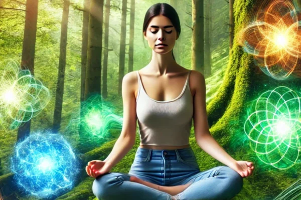 Person using the Aura Health app for meditation, sleep, and mental wellness support.