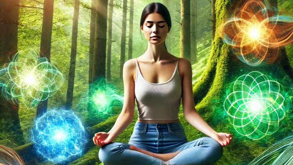 Person using the Aura Health app for meditation, sleep, and mental wellness support.