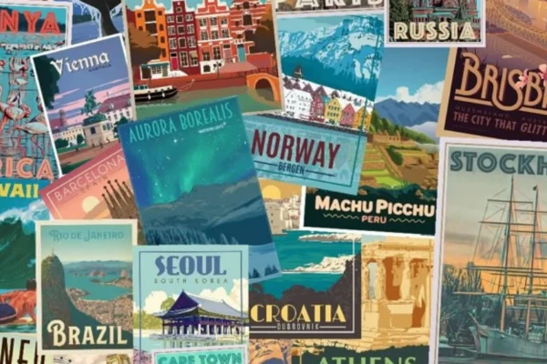 Traveler walking through a scenic city abroad, highlighting cheap international travel and cheap places to see.