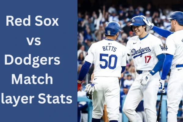 Red Sox vs Dodgers match player stats displayed on a scoreboard during the game