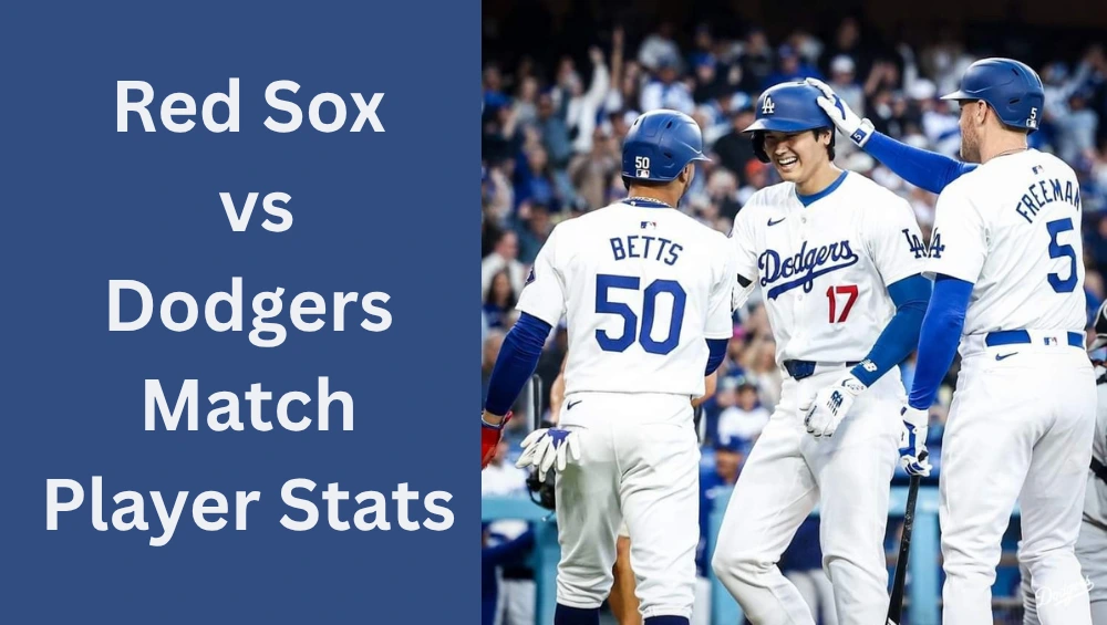 Red Sox vs Dodgers match player stats displayed on a scoreboard during the game