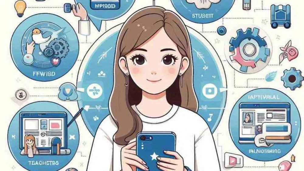 "Technology clip art icons showing computers, smartphones, gears, and circuit boards in bright colors"