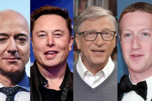 Portrait of the first richest actor in the world standing confidently at a red carpet event.