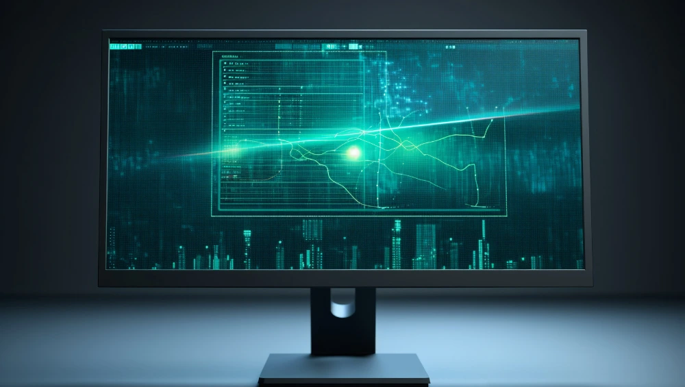Computer screen showing IP address 185.63.253.300 with network tracing tools and cybersecurity monitoring dashboard