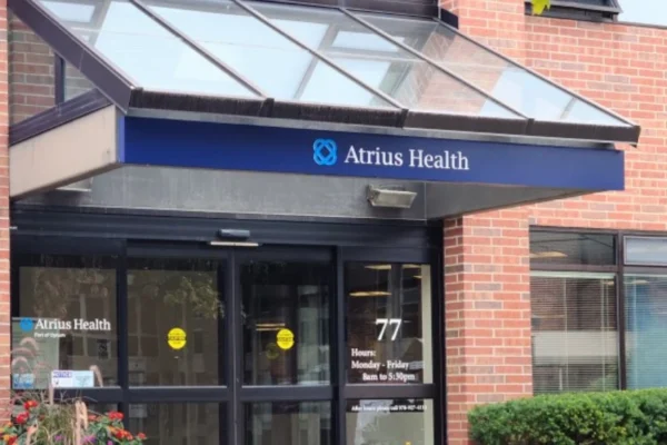 Atrius Health Chelmsford medical center building exterior on a sunny day