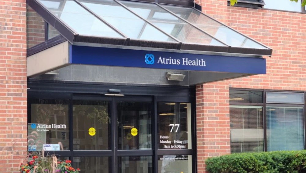 Atrius Health Chelmsford medical center building exterior on a sunny day