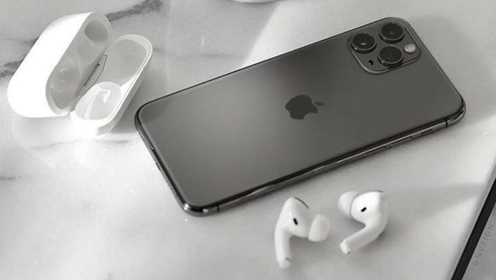 Close-up image of a CDiPhone device showcasing its unique design and features compared to a traditional smartphone