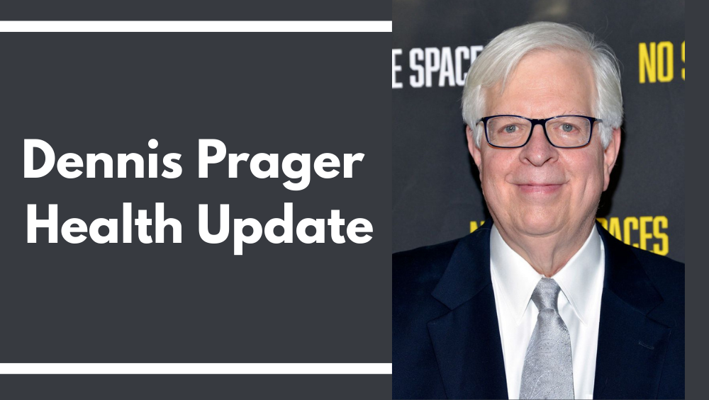 Dennis Prager speaking at an event during a Dennis Prager health update.