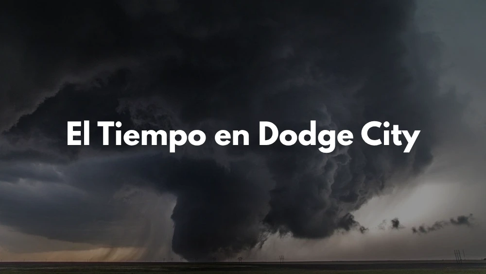 Clear sky and sunny weather over downtown Dodge City, illustrating current conditions for El Tiempo en Dodge City.