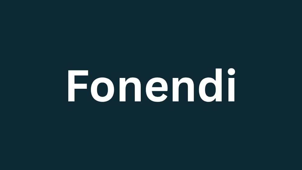 Fonendi logo displayed on a sleek digital interface with soft blue gradients and minimal, modern design elements.
