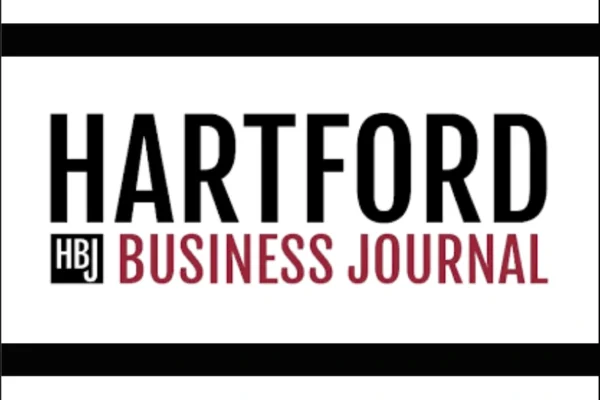 Front page of the Hartford Business Journal featuring headlines on local business news and economic trends.