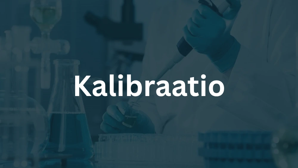 Kalibraatio interface with sleek digital gauges and precision instruments glowing against a dark, high-tech background.