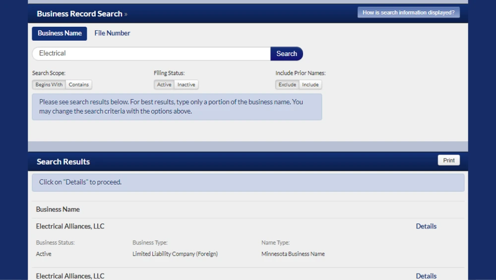 Minnesota SOS Business Search helps users find detailed information about registered businesses in Minnesota.