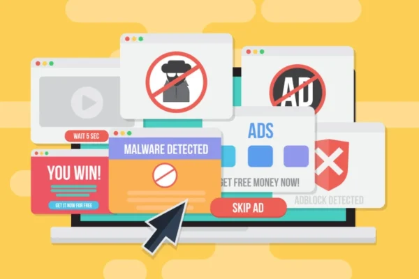 Warning sign overlaying Scrolller interface showing common problems users face while browsing Reddit content