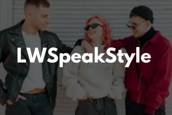 A well-dressed individual giving a style and confidence talk, accompanied by on-screen text displaying tips LWSpeakStyle.