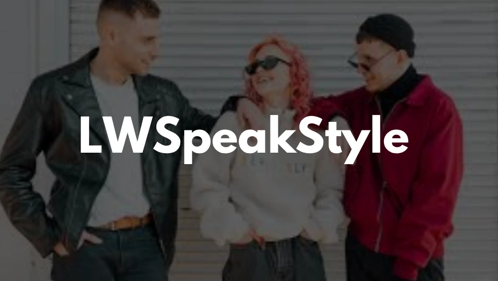A well-dressed individual giving a style and confidence talk, accompanied by on-screen text displaying tips LWSpeakStyle.